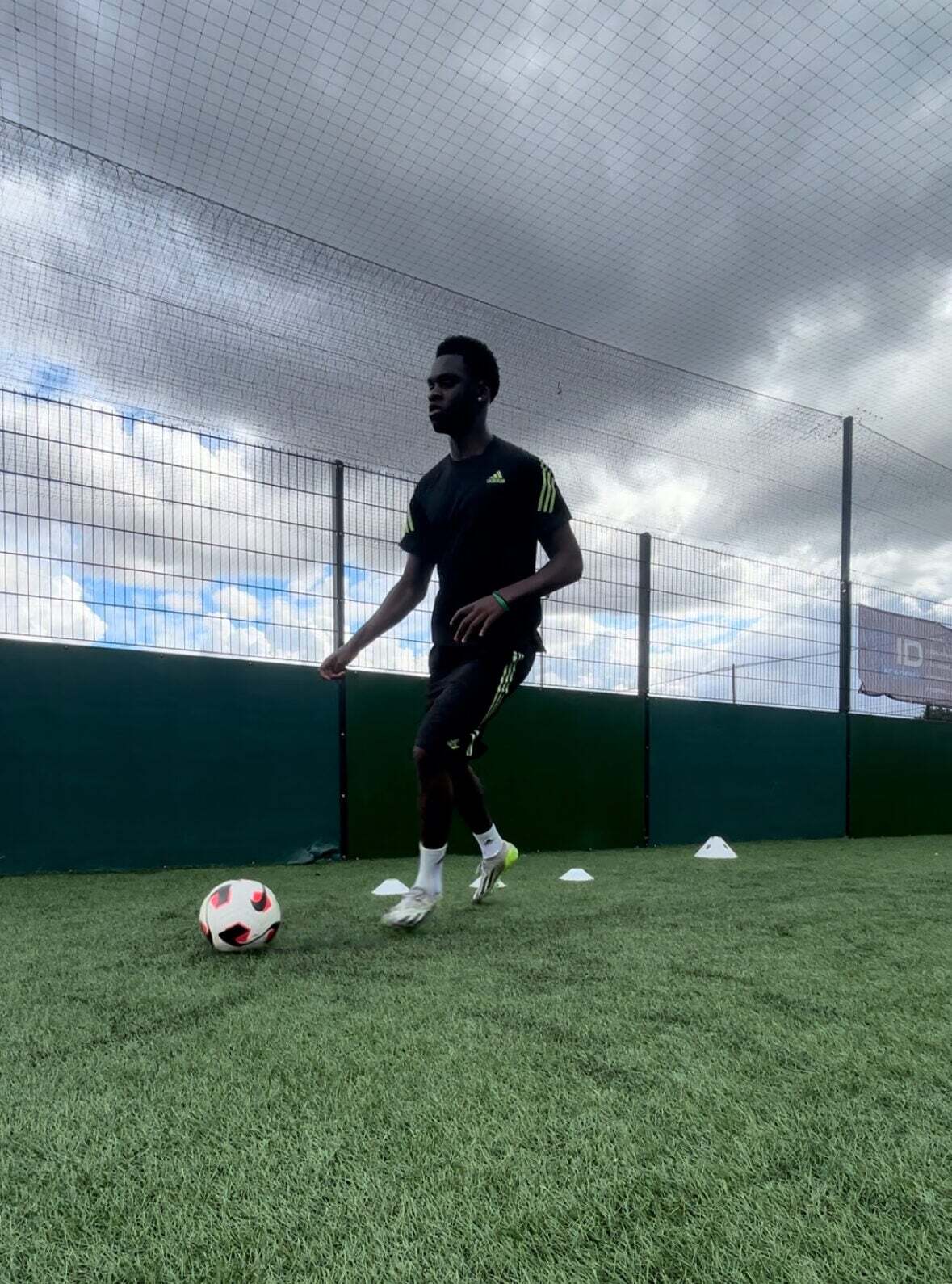 Boys football academy training session